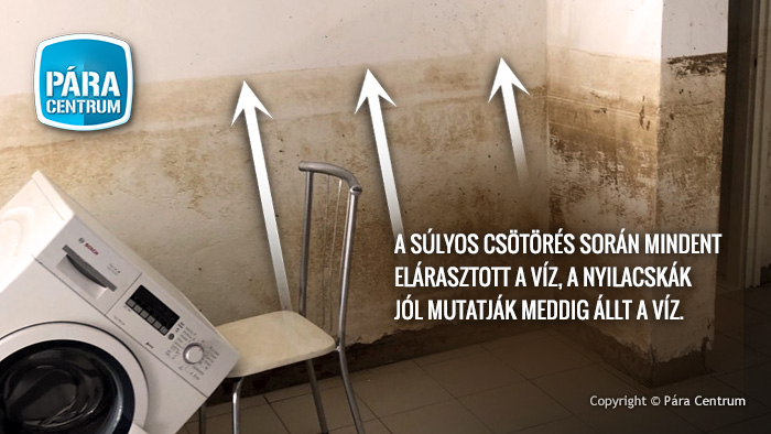 Beázás, súlyos csőtörés