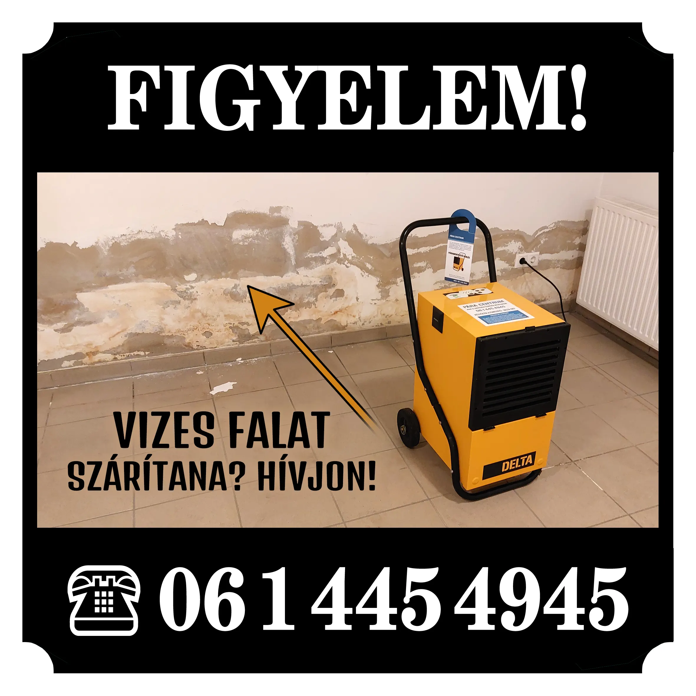 Páramentesítő bérlés vizes falak szárításához